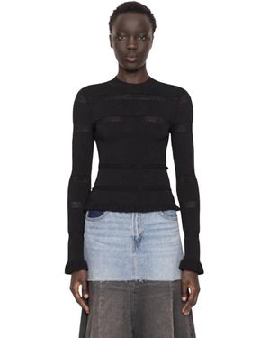 Sea Long Sleeve Tops - Zwart