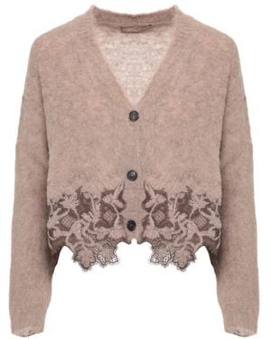 D.exterior Truien & Vesten ,Wol Wolmix Vest - Bruin