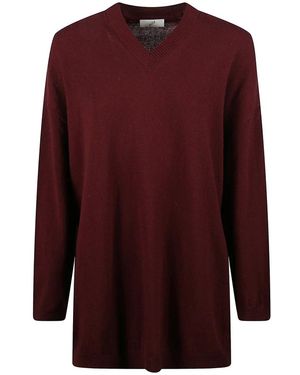 BITE STUDIOS Truien & Vesten ,Rood ,Wol North V-Neck Sweater - Paars