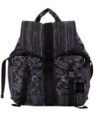 Ganni Re-Tech Patchwork Rucksack - Schwarz