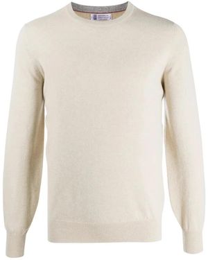 Brunello Cucinelli Kaschmir Pullover Mit Rundhalsausschnitt - Weiß