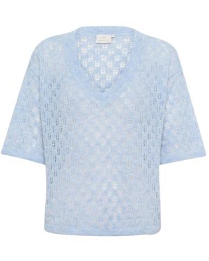 Kaffe V-Neck Knitwear - Blu