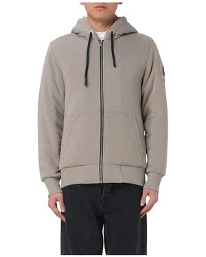 Moose Knuckles Zipup Hoodie Sweater - Grau