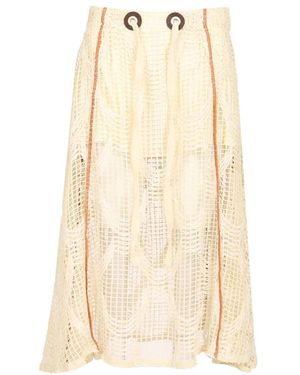 DURAZZI MILANO Mesh Midi Skirt - Natur