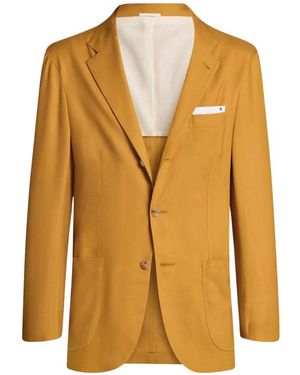 Kiton Cashmere Single-Breasted Jas - Geel