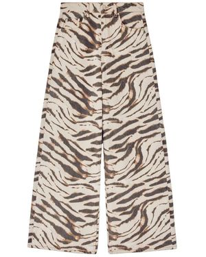 Ganni Jeans ,Veelkleurig ,Denim Printed Denim Lari Jeans - Grijs