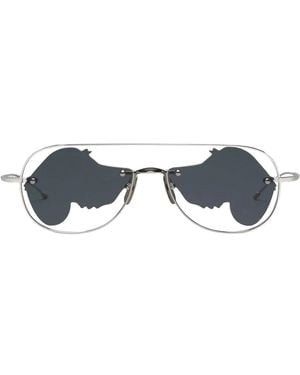 Thom Browne Titanium Hector Aviator Sonnenbrille - Blau