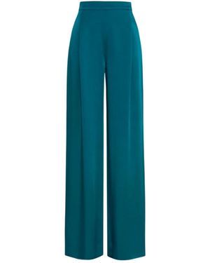 Max Mara Broeken ,Groen ,Satijn Flared Broeken - Blauw