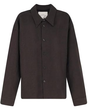 Studio Nicholson Overhemden ,Bruin ,Wol Nostra Shirt - Zwart