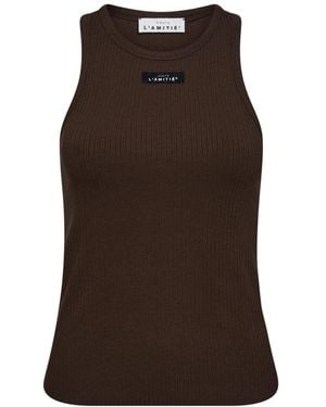 Haute L'Amitié Sleeveless Tops - Brown