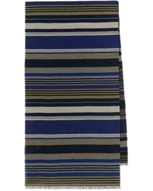 Paul Smith Accessoires ,Veelkleurig ,Wol Wolmix Gestreepte Sjaal - Blauw
