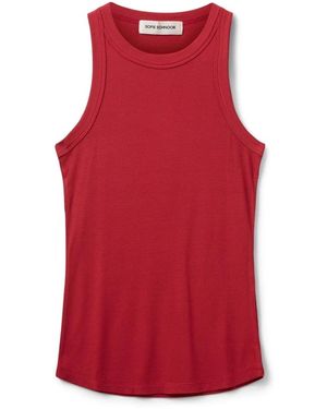 Sofie Schnoor Tops ,Rood ,Rode Geribbelde Top Snos 215 Stijl