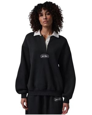Nike Flight Fleece Oversized Rugby Top - Zwart
