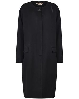 Marni Single-Breasted Coats - Nero