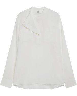 TOTEME Overlapping Collar Blouse - Wit