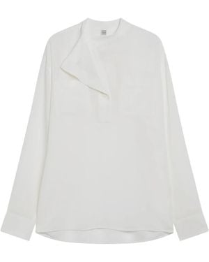 TOTEME Overlapping Collar Blouse - Wit