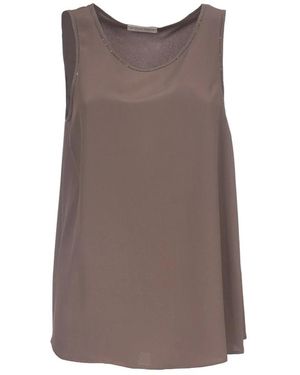 Le Tricot Perugia Sleeveless Tops - Brown