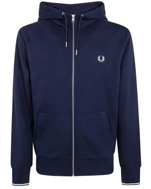 Fred Perry Hoodies & Sweatvesten ,Blauw ,Hooded Zip Through Sweatshirt
