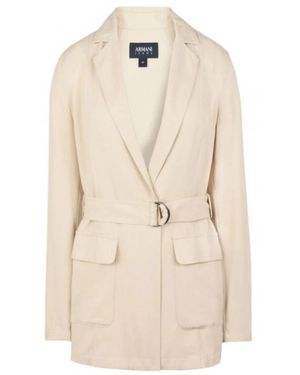 Emporio Armani Belted Coats - Natural