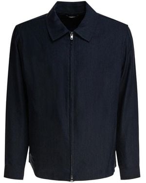 Vince Blaue Bomberjacke Klassischer Kragen Gefüttert