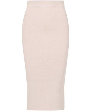 Kaos Rokken ,Roze ,Geribbelde Viscose Blend Rok - Naturel