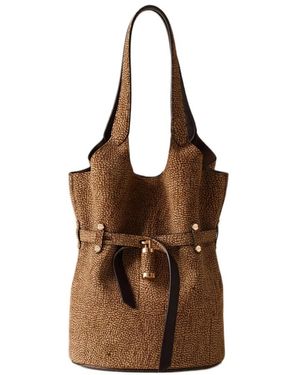 Borbonese Tassen ,Suède Bucket Bag - Bruin