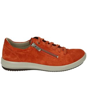 Legero Schoenen ,Rood ,Suède Sportieve Lage Suède Sneakers Oranje - Bruin