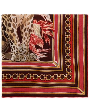 Ferragamo Accessoires ,Veelkleurig ,Kasjmier Felindra Sjaal - Rood