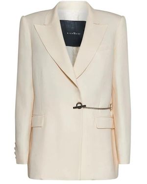 John Richmond Blazer Met Enkele Rij Knopen En Juweelsluiting - Naturel