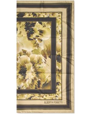 Alberta Ferretti Accessoires ,Veelkleurig ,Leer Printed Scarf - Metallic