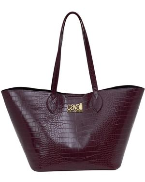 Roberto Cavalli Tassen ,Rood ,Leer Tote Bag - Paars