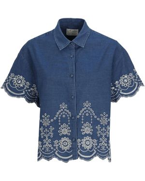 MC2 Saint Barth Overhemden ,Blauw ,Denim Denim Shirts