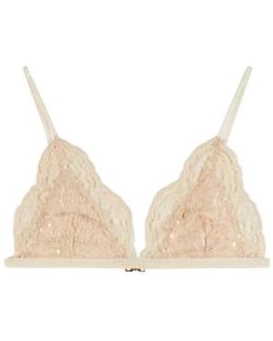 Patrizia Pepe Ondergoed ,Pailletten Triangle Kant Bh - Naturel
