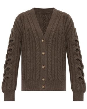 Etro Woll-Rollkragen-Strickjacke - Braun