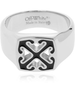 Off-White c/o Virgil Abloh Anello in ottone - Bianco