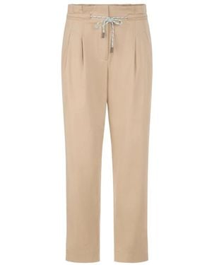 Marc Cain Paperbag Hose Faqus Mit High Waist - Natur