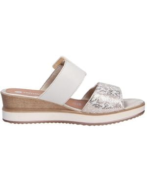 Remonte Bequeme Ledersandalen Mit Keilabsatz - Weiß
