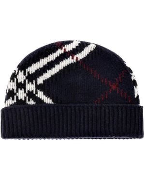 Burberry Accessoires ,Blauw ,Polyester Cashmere Beanie