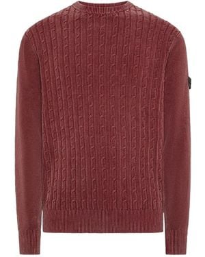 Peuterey Cursa Pullover Mit Zopfmuster - Rot