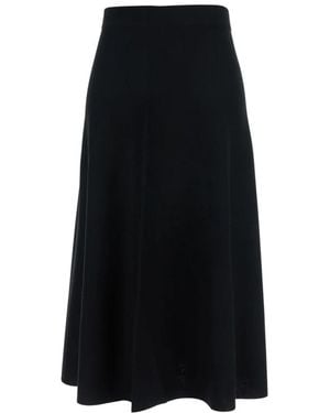 Allude Knit Flared A-Line Skirt - Schwarz