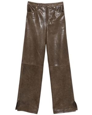 Golden Goose Leather Trousers - Brown