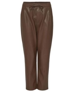 Opus Bequeme Stylische Kunstlederhose - Braun