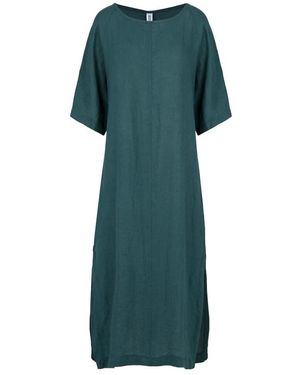 Bomboogie Kleedjes ,Blauw ,Linnen Abito Dritto - Groen
