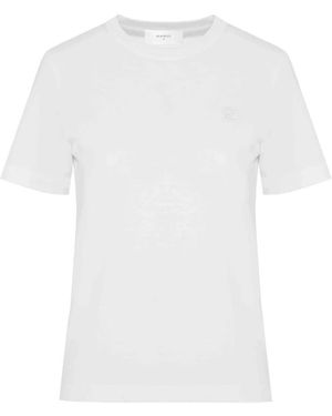 Beatrice B. Tops ,Wit ,Katoen T-Shirt Met Geborduurd Logo