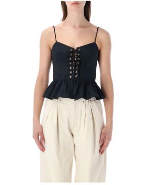 Isabel Marant Tops ,Zwart ,Sleeveless Tops - Blauw