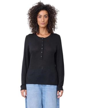 Not Shy Cashmere Trui Met Ronde Hals - Zwart