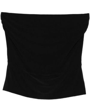 Norma Kamali Trägerloses Drapier-Top - Schwarz