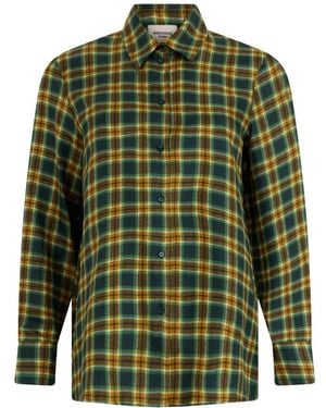 Weekend by Maxmara Overhemden ,Groen ,Katoen Gestreepte Zijden Twill Blouse