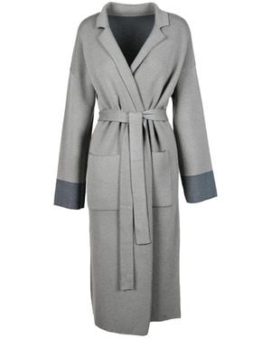 Le Tricot Perugia Belted Coats - Grey