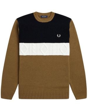 Fred Perry Kleur Blok Hoodies Voor Mannen - Groen